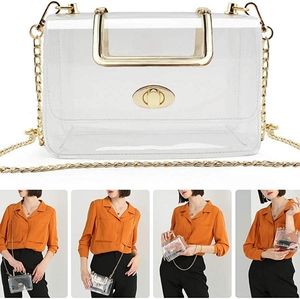 MOETYANG Womens Transparent Clutch Clear Purse Cro